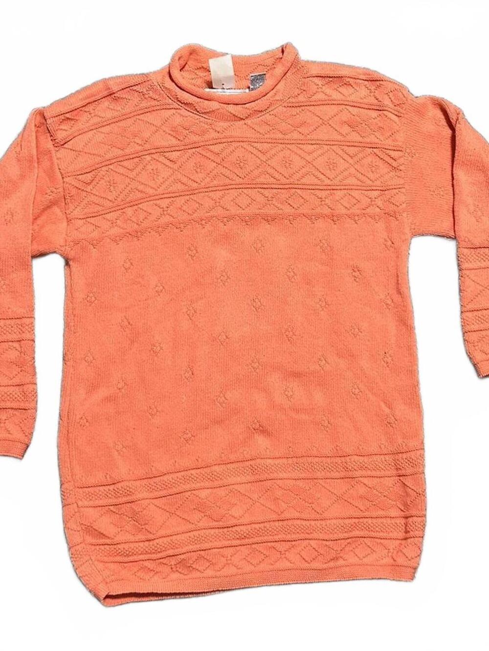 Vintage Deadstock Spar Knitwear Cotton Chunky Knit Roll Neck Sweater Size M